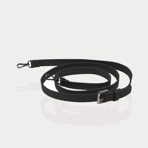 NWT Bandolier HAILEY STRAP Pebble Leather (Strap Only) in Black/Pewter